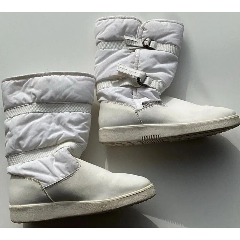 TECNICA Skandia White Fur Ski Boots Made Italy Women’s Size 6.5/ 37 EU